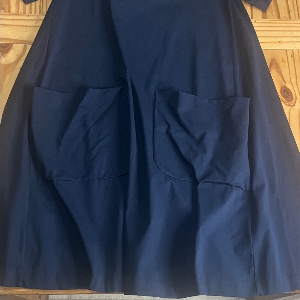 COS Jersey A-line Mini Dress Relax Fit Blue Marine - Picture 5 of 9